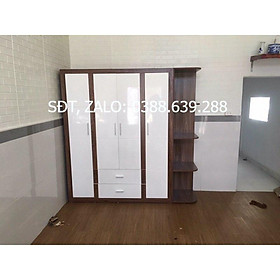 tủ gỗ mdf phủ bóng có kệ trang trí