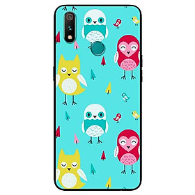 Ốp Lưng in cho Realme 3 Pro Mẫu Những Chú Chim Nền Xanh - Hàng Chính Hãng