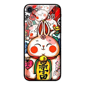Ốp kính cường lực cho iPhone 7 Thỏ Trắng Má Đỏ - Hàng chính hãng