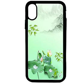 Ốp lưng dành cho Iphone Xs Sen Hồ Xanh - Hàng Chính Hãng