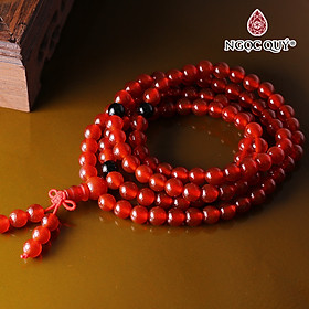Vòng chuỗi 108 hạt đá mã não đỏ mệnh hỏa, thổ - Ngọc Quý Gemstones
