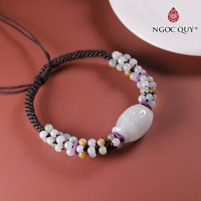 Vòng tay thắt dây cẩm thạch 13x14mm mệnh hỏa, mộc - Ngọc Quý Gemstones