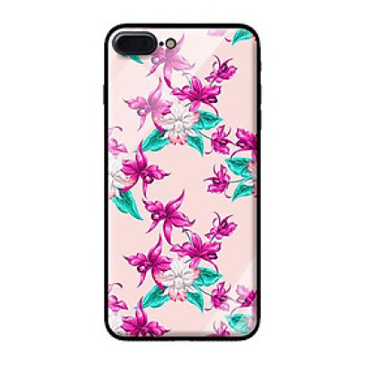 Ốp lưng kính cường lực cho iPhone 7 Plus Họa Tiết Hoa Lan - Hàng chính hãng