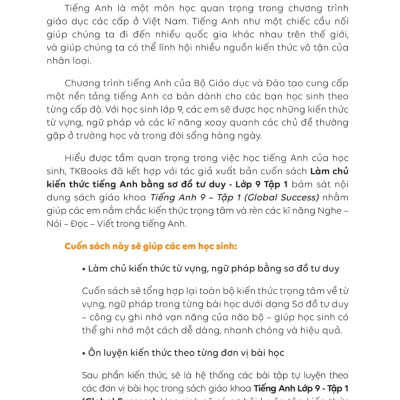 Làm Chủ Kiến Thức Tiếng Anh Bằng Sơ Đồ Tư Duy Lớp 9 - Tập 1 - MC