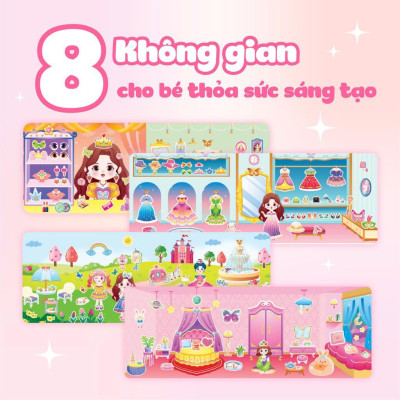 Sách - Công Chúa Cherry - Lâu Đài Xinh Đẹp - Sách Bóc Dán Sticker Cho Bé Gái - Megabook