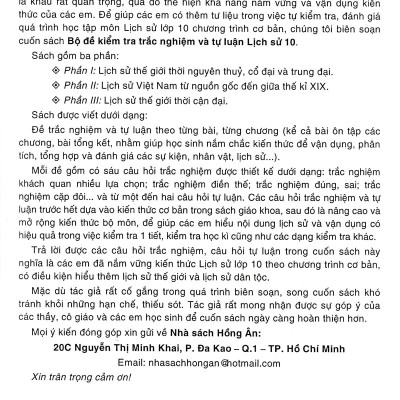 Sách tham khảo- Bộ Đề Kiểm Tra Trắc Nghiệm Và Tự Luận Lịch Sử 10 (Biên Soạn Theo Chương Trình GDPT Mới)_HA