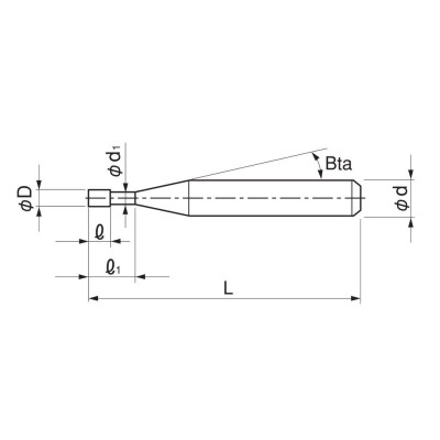 Dao Phay Phẳng 3 Me D5x15x70L Union Tool Model AZS3050-150, Dao phay ngón gia công trước nhiệt, đồng, nhôm