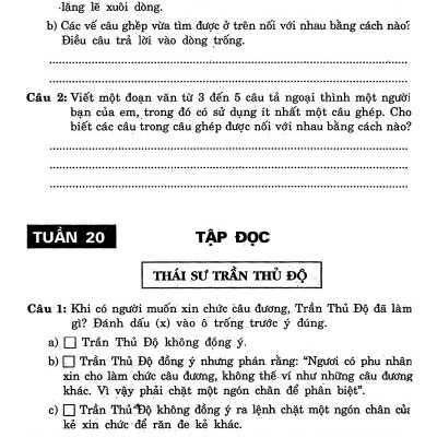 Câu Hỏi Và Bài Tập Trắc Nghiệm Tiếng Việt Lớp 5 Tập 2