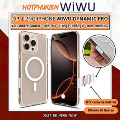 Ốp lưng Camera Control sạc từ tính nam châm magnetic cho iPhone 16 Pro Max / 16 Pro / 16 Plus hiệu WIWU Dynamic Pro - Chống ố vàng, Viền nhô cao bảo vệ camera, Nam châm N52 siêu chắc, nút điều khiển camera - Hàng nhập khẩu
