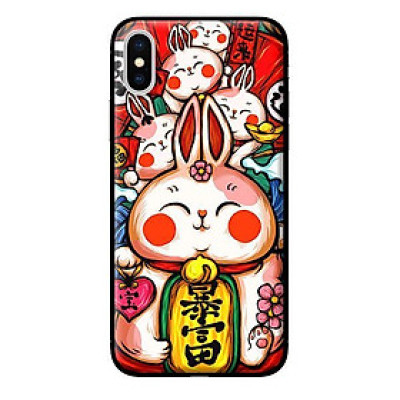 Ốp in cho iPhone XS Thỏ Trắng Má Đỏ - Hàng chính hãng
