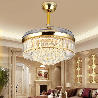 Quạt đèn LED CHOSON cánh cụp xèo phong cánh hiện đại- 3 chế độ ánh sáng - kèm điều khiển từ xa