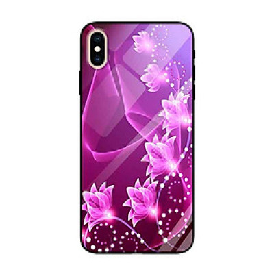 Ốp lưng kính cường lực cho iPhone X /Xs Nền Họa Tiết 3D Hồng - Hàng Chính Hãng