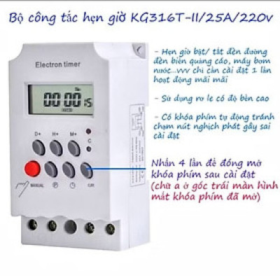 BỘ HẸN GIỜ TỰ ĐỘNG BẬT TẮT CÁC THIẾT BỊ ĐIỆN NHƯ MÁY BƠM NƯỚC BÓNG ĐÈN THÔNG MINH