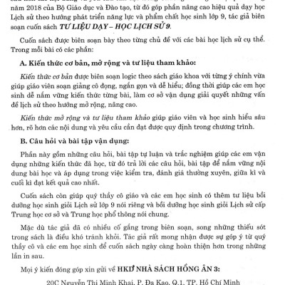 Combo Tư Liệu Dạy - Học: Lịch Sử 9 + Địa Lí 9 (Dùng Chung Cho Các Bộ SGK Hiện Hành) - HA 