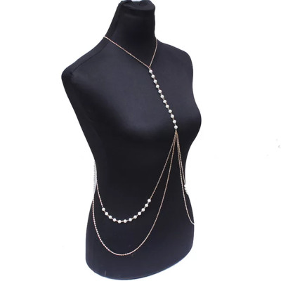 Body chain chuỗi đeo vòng cổ body sexy mix hạt châu