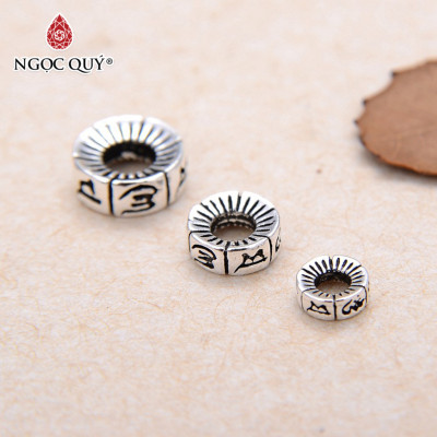 Combo 5 cái charm bạc chặn hạt lục tự minh chú - Ngọc Quý Gemstones