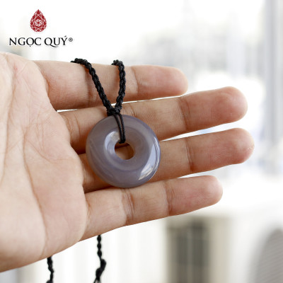 Mặt dây chuyền đồng điếu mã não xám - Ngọc Qúy Gemstones