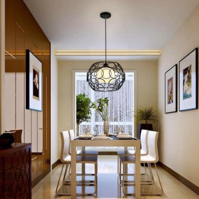 Đèn thả lồng sắt fi 30cm kèm bóng led 5w DT