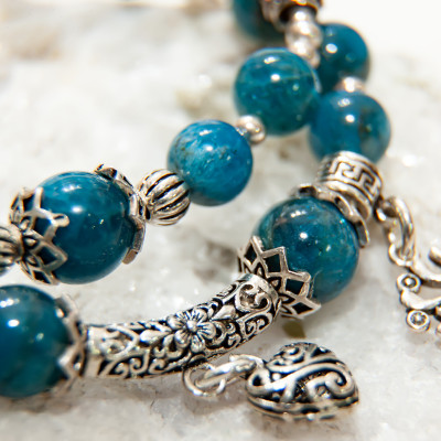 Vòng tay đá phong thủy AZURITE MALACHITE #VT001#BlackMount
