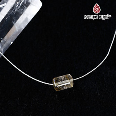 Mặt dây chuyền lu thống đá thạch anh tóc vàng 9X12mm tặng dây bạc mệnh thủy kim - Ngọc Quý Gemstones