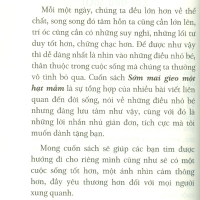 Sớm Mai Gieo Một Hạt Mầm - Tâm Không