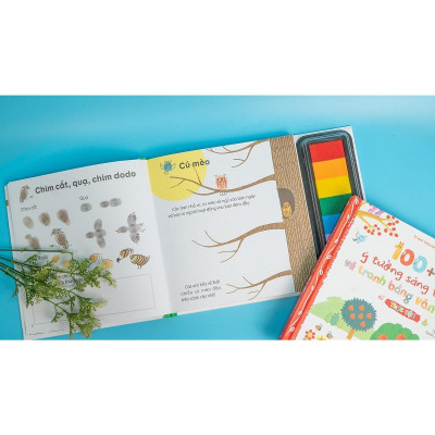 Sách - 100++ Ý Tưởng Sáng Tạo Vẽ Tranh Bằng Vân Tay - Thực Vật - Đinh Tị Books