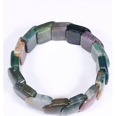 Vòng tay chalcedony đa sắc bản 20x20mm  - Ngọc Quý Gemstones