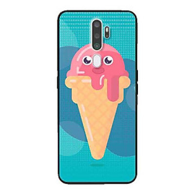 Ốp Lưng in cho Oppo A9 2020 Mẫu Kem Mặt Cười Nền Hồng - Hàng Chính Hãng