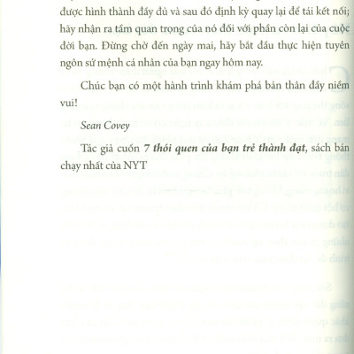 Tuyên Ngôn Sứ Mệnh Cuộc Đời - Hành Trình Tìm Mục Đích, Chọn Mục Tiêu Và Đạt Ước Mơ - Stephen R. Covey; Trần Anh Khôi dịch