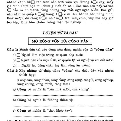 Câu Hỏi Và Bài Tập Trắc Nghiệm Tiếng Việt Lớp 5 Tập 2