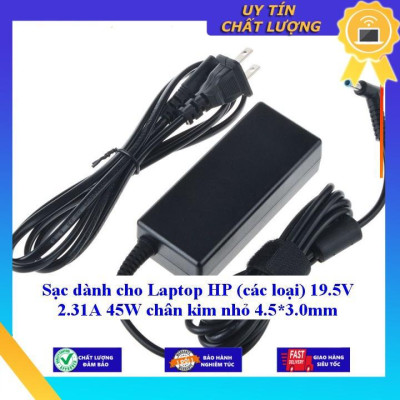 Sạc dùng cho Laptop HP (các loại) 19.5V 2.31A 45W chân kim nhỏ 4.5*3.0mm - Hàng Nhập Khẩu New Seal