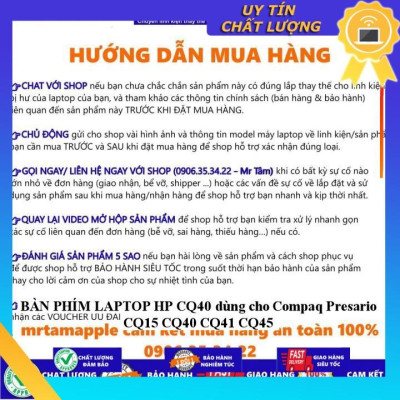 BÀN PHÍM LAPTOP HP CQ40 dùng cho Compaq Presario CQ15 CQ40 CQ41 CQ45 - Hàng Nhập Khẩu New Seal