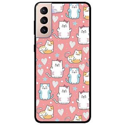 Ốp lưng dành cho Samsung S21 - S21 Plus - S21 Ultra mẫu Họa Tiết Mèo Xanh Vàng