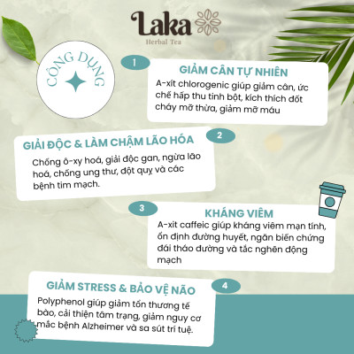 COMBO Tặng Quà - 2 Hộp Trà Cà Phê Cascara Túi lọc LAKA 80gr, 100% quả cà phê chín mọng