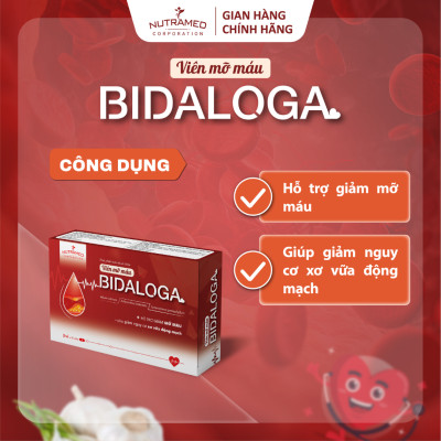 Viên uống Bidaloga hỗ trợ giảm mỡ máu, hạn chế xơ vữa động mạch (30 viên) - Nutramed