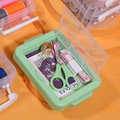 3 TẦNG Hộp Kim Chỉ May Đồ Đa Năng Dùng Trong Gia Đình Tiện Dụng Bộ Hộp Kim Chỉ May Vá Đa Năng Gia Đình Nhiều Tầng - Kim Khâu, Chỉ, Kéo, Thước Dây, Đủ Size Màu Mini - Giao Màu Ngẫu Nhiên