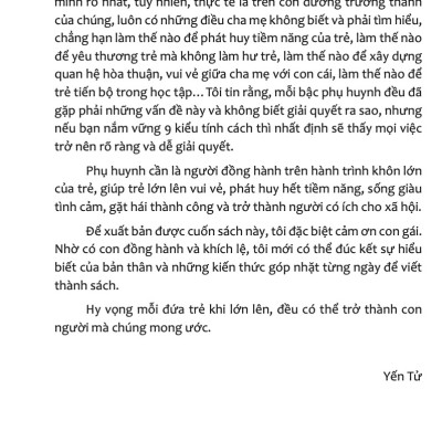 Phương Pháp Nuôi Dạy Trẻ Dựa Trên 9 Kiểu Tính Cách - Yến Tử
