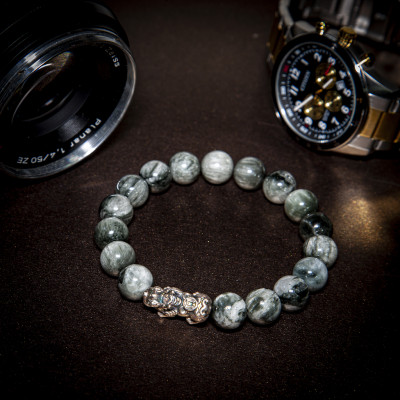 Vòng Tay Phong Thủy Nam Bảo Thạch Đá Tự Nhiên Mix Tỳ Hưu Bạc 925 Mạng Kim Mạng Thủy