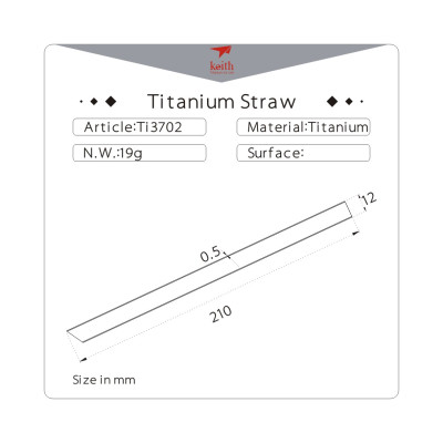 Ống hút thẳng Titanium Keith Ti3702 size lớn