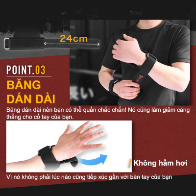 Lysin - đai hỗ trợ bảo vệ cổ tay, lòng bàn tay chất liệu da lộn thoáng khí, chống trượt, găng tay tập gym dây kéo lưng lifting straps tập deadlift kéo xà nâng tạ