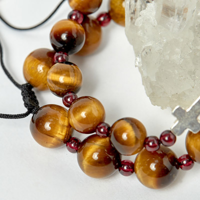 Cặp Vòng Chuỗi Mân Côi Mẹ Và Bé Đá Thạch Anh Mắt Hổ ni 52, ni 40 - Ngọc Quý Gemstones