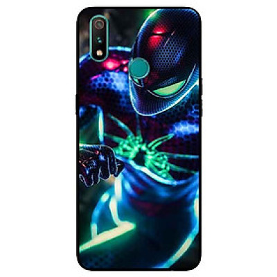 Ốp Lưng in cho Realme 3 Mẫu Người Nhện Nền Neon - Hàng Chính Hãng