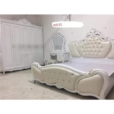 combo bộ giường tủ tân cổ điển 01
