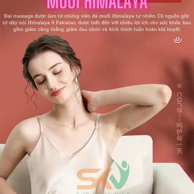 Máy Massage Bụng tan Mỡ, Đai Massage Đánh Tan Mỡ Bụng Cao Cấp Có Đèn Hồng Ngoại Tích Hợp Đá Nóng Hymalaya Giúp tan mỡ bụng 