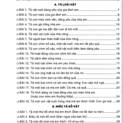 Những bài văn Miêu tả lớp 4 - Dùng chung cho các bộ SGK
