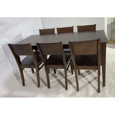Bộ bàn ăn cherry nâu mặt gỗ 1m65 + 6 ghế cherry  Thương hiệu Nội Thất Bình Long 