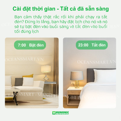 Công Tắc Cảm Ứng Thông Minh Bluetooth Mesh Hunonic Premium, Công Tắc Điều Khiển Từ Xa Qua Điện Thoại Hình Vuông - HNPREVD