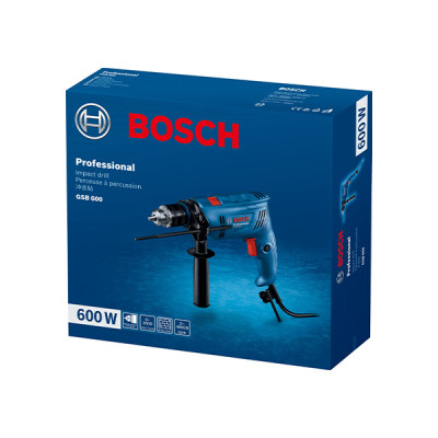 Máy khoan động lực kèm phụ kiện Bosch GSB 600 SET (BỘ SET VALY 100 MÓN PHỤ KIỆN) - Hàng chính hãng