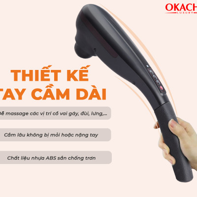 Máy massage cầm tay hồng ngoại OKACHI LUXURY JP-M610 (màu đen) 