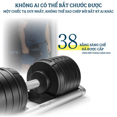 Nuobell - Tạ dumbbells 40Kg Điều Chỉnh 20 Mức – Tay Cầm Khắc Vân, Phù Hợp Gym, Tập Luyện Tại Nhà